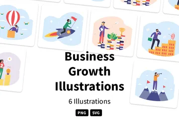 O crescimento do negócio Pacote de Ilustrações