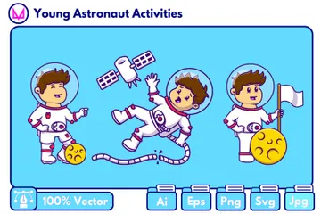 Garoto astronauta Pacote de Ilustrações