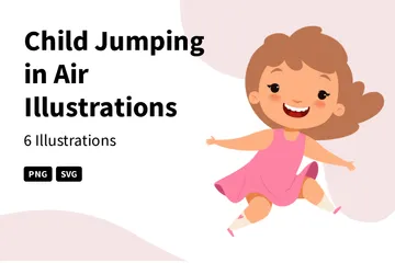 Criança pulando no ar Pacote de Ilustrações