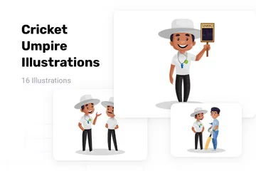 Cricket-Schiedsrichter Illustrationspack