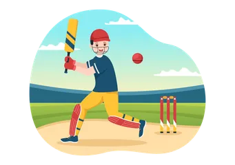 Cricket Sport Illustration Pack