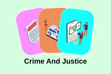 Crime e Justiça Pacote de Ilustrações