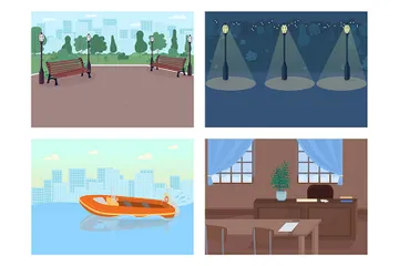 Crime Places Illustration Pack