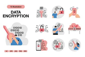 Criptografia de dados Pacote de Ilustrações