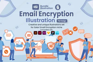 Criptografia de e-mail Pacote de Ilustrações