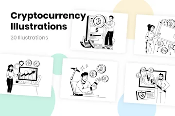 Criptomoeda Pacote de Ilustrações