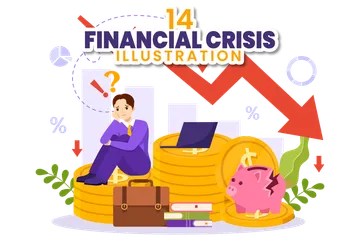 Crise financeira Pacote de Ilustrações