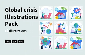 Crise Global Pacote de Ilustrações