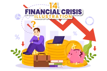 Crisis financiera Paquete de Ilustraciones