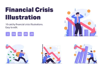 Crisis financiera Paquete de Ilustraciones