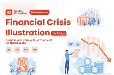 Crisis financiera Paquete de Ilustraciones