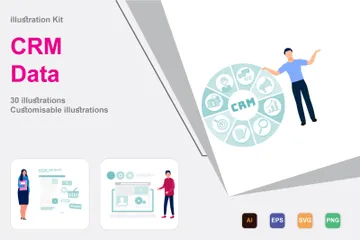 CRM-Daten Illustrationspack