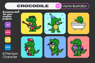 Crocodile Illustration Pack