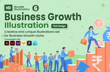 Croissance des entreprises 1 Pack d'Illustrations