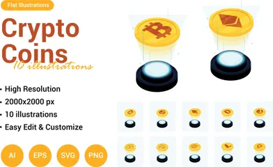 Crypto Coins Illustration Pack
