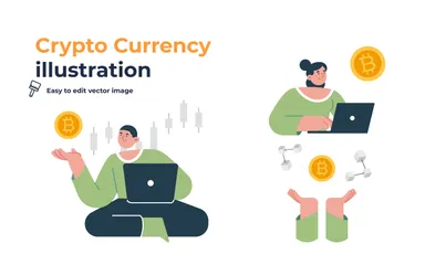 Crypto-monnaie Pack d'Illustrations