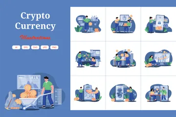 Crypto-monnaie Pack d'Illustrations