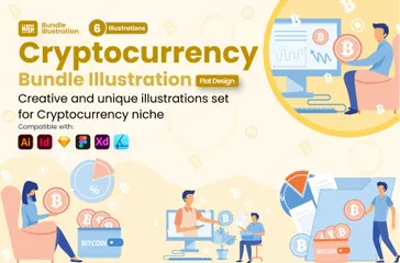 Crypto-monnaie Pack d'Illustrations