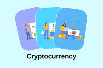 Crypto-monnaie Pack d'Illustrations