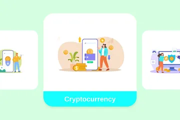 Crypto-monnaie Pack d'Illustrations