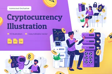 Crypto-monnaie Pack d'Illustrations