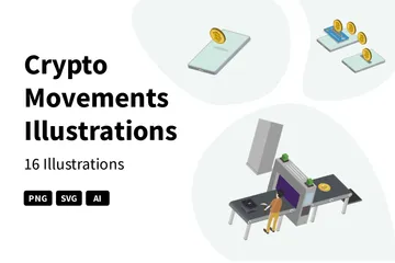 Mouvements cryptographiques Pack d'Illustrations