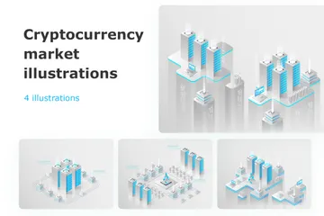 Cryptocurrency Market Illustration Pack