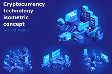 Cryptocurrency Technology Illustration Pack