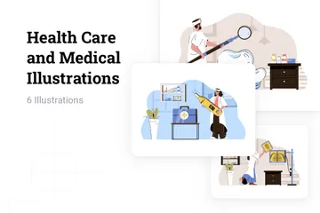 Cuidados de saúde e médicos Pacote de Ilustrações