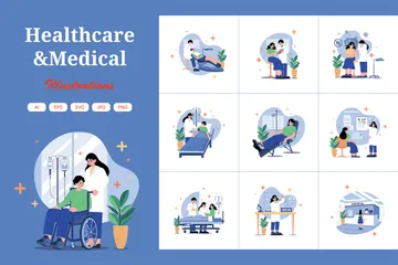 Saúde e medicina Pacote de Ilustrações