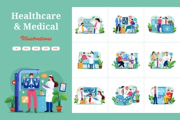 Saúde e Medicina Illustration Pack