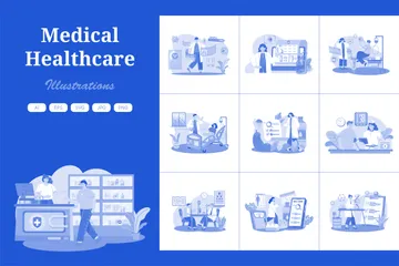 Saúde e Medicina Pacote de Ilustrações