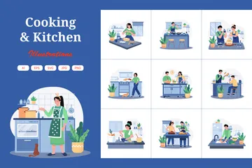 Cuisine et cuisine Pack d'Illustrations