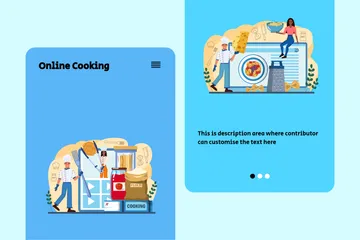 Cuisine en ligne Pack d'Illustrations