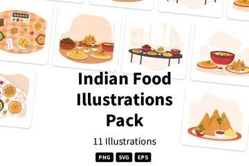 Cuisine indienne Pack d'Illustrations