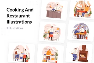 Culinária e restaurante Pacote de Ilustrações