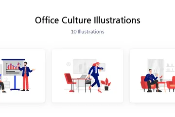 Cultura de escritório Pacote de Ilustrações