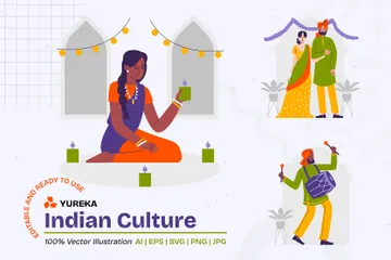 Cultura india Paquete de Ilustraciones