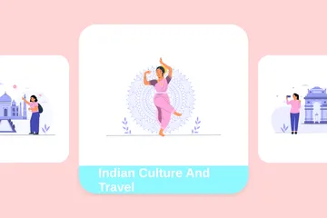 Cultura y viajes en la India Paquete de Ilustraciones