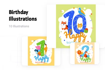 Cumpleaños Paquete de Ilustraciones
