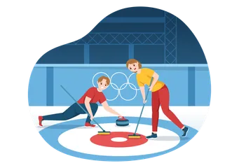Curling, Sport, Abbildung Illustrationspack
