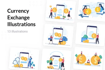 Currency Exchange Illustration Pack