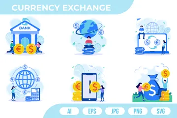 Currency Exchange Illustration Pack