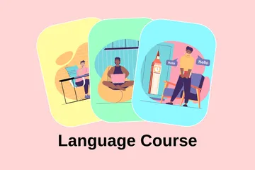 Curso de linguagem Pacote de Ilustrações