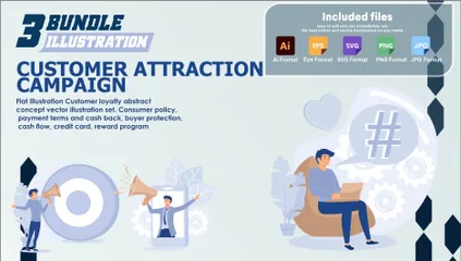 Customer Attraction Campaign Illustration Pack