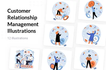 Customer Relationship Management Illustration Pack
