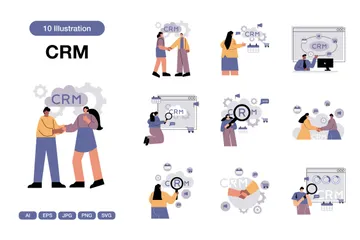 Customer Relationship Management Illustration Pack