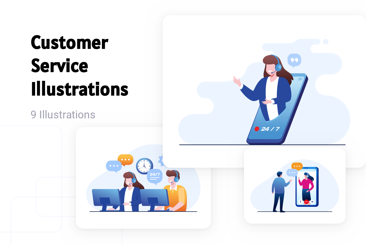 Premium Customer Service Illustration pack from Services Illustrations