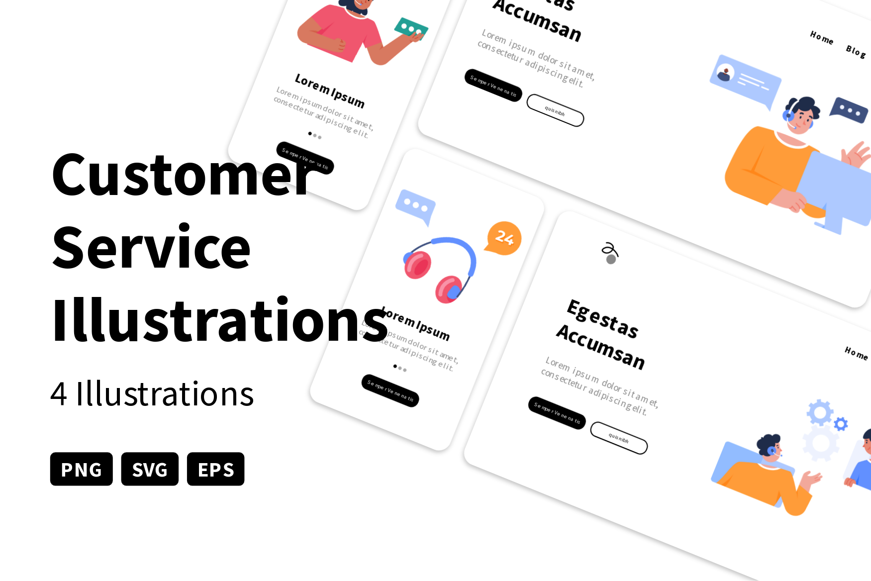 Premium Customer Service Illustration pack from Services Illustrations