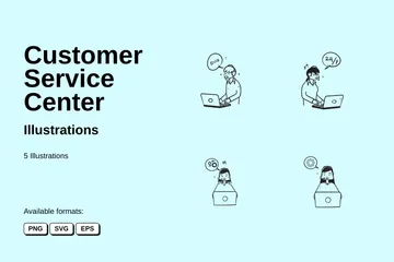 Customer Service Center Illustration Pack